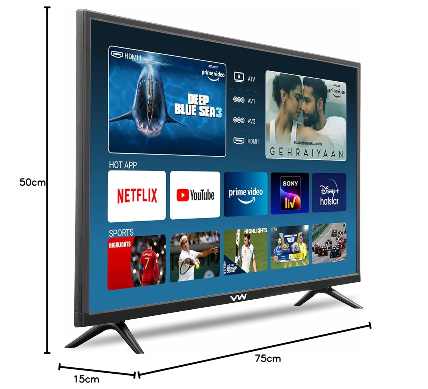 VW 80 cm (32 inches) Frameless Series HD Ready Android Smart LED TV VW32S (Black) - Image 9