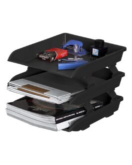 Primelife File Tray Rack ABS Plastics | Foldable Office Desk Accessories | Durable & Sturdy | Easy Assembly | Efficient Organizer | Plastic Office Stationery Files Layer Rack -3LAYER(Black) Primelife File Tray Rack ABS Plastics | Foldable Office Desk Accessories | Durable & Sturdy | Easy Assembly | Efficient Organizer | Plastic Office Stationery Files Layer Rack -3LAYER(Black)