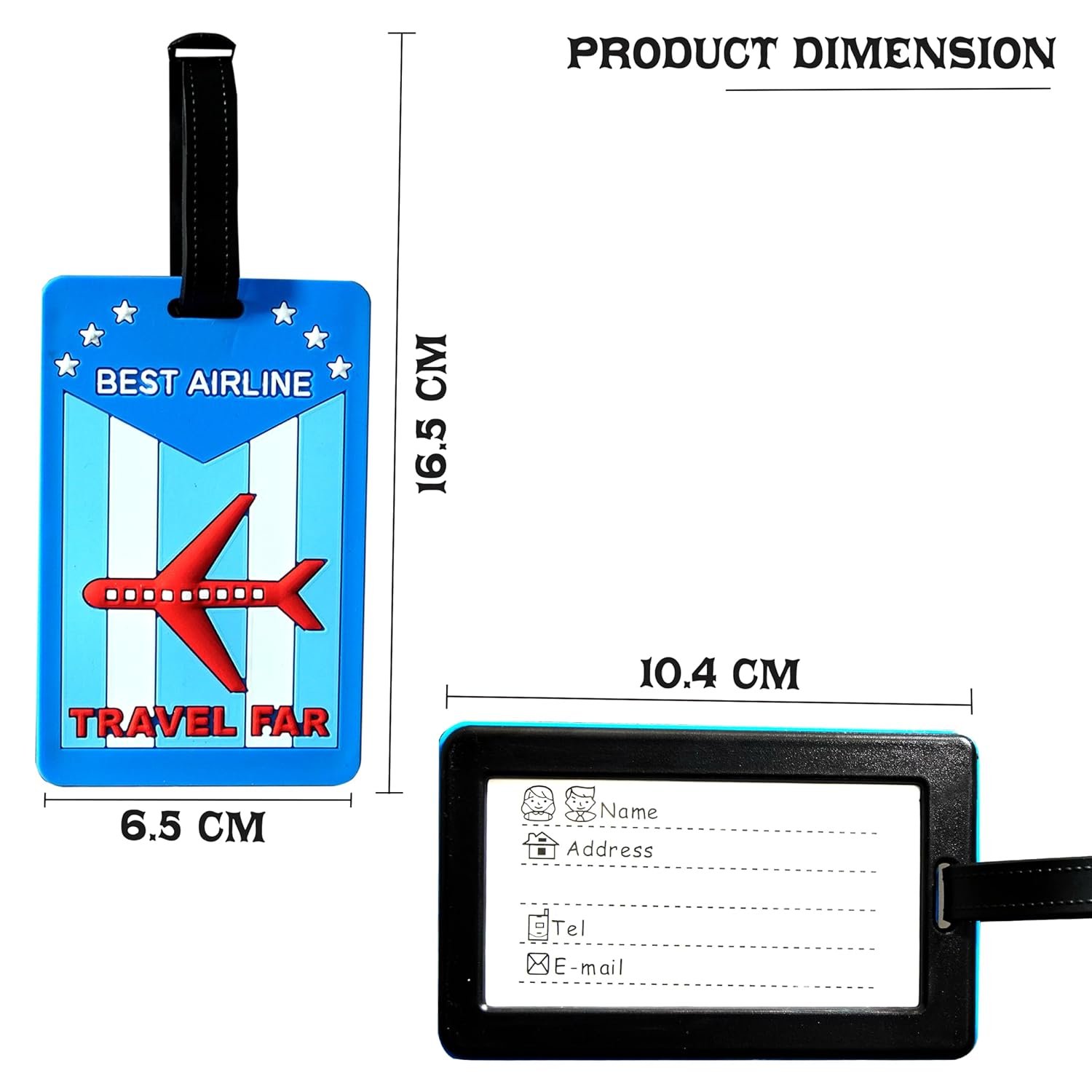 Storite Luggage/Bag/Travel ID Label Tags for Suitcase & School Bags Identifier Name Address Label with Silicon Strap | Pack of 3 | Multicolour (3 Pack) - Image 2