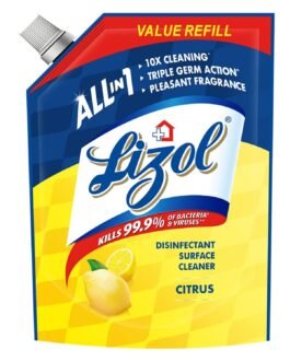 Lizol Disinfectant Surface & Floor Cleaner Liquid Refill Pack, Citrus – 1800 ml | Suitable for All Floor Cleaner Mops | Kills 99.9% Germs| India’s #1 Floor Cleaner