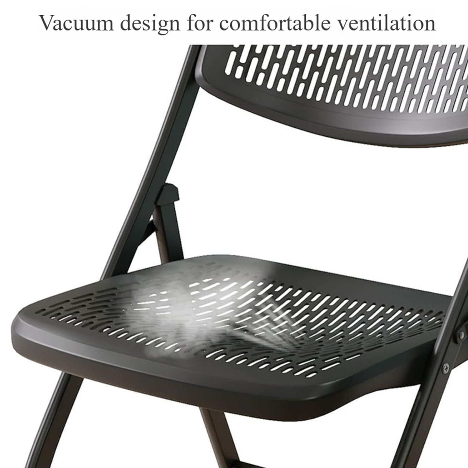 MRC Lazer Folding Chair with Breatheable Nylon Seat for Space-Saving Design for Home, Office, and Dorm Rooms Kitchen,Work,Sturdy,Garden,Balcony,Restaurant Chair (Black) - Image 5