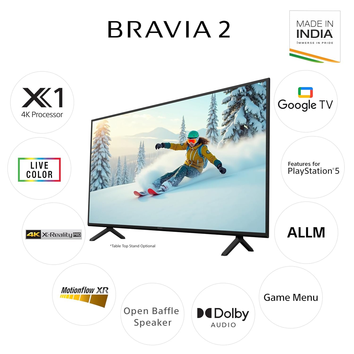 Sony 139 cm (55 inches) BRAVIA 2 4K Ultra HD Smart LED Google TV K-55S25B (Black) - Image 3