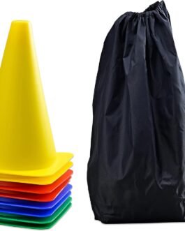 Protoner Training Cones Set of 12, Multi-Colour, with Carry Bag, 6-15 Inch (6″(Pack of 12))