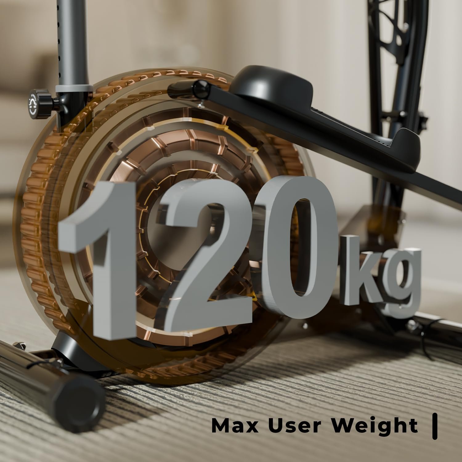 Lifelong Elliptical Cross Trainer Bike for Home Use | Cycling Machine | Exercise Machine with Touch LED Screen Display, Adjustable Seat |6kg Flywheel|Magnetic Adjustable Resistance & iPad Holder-Black - Image 5