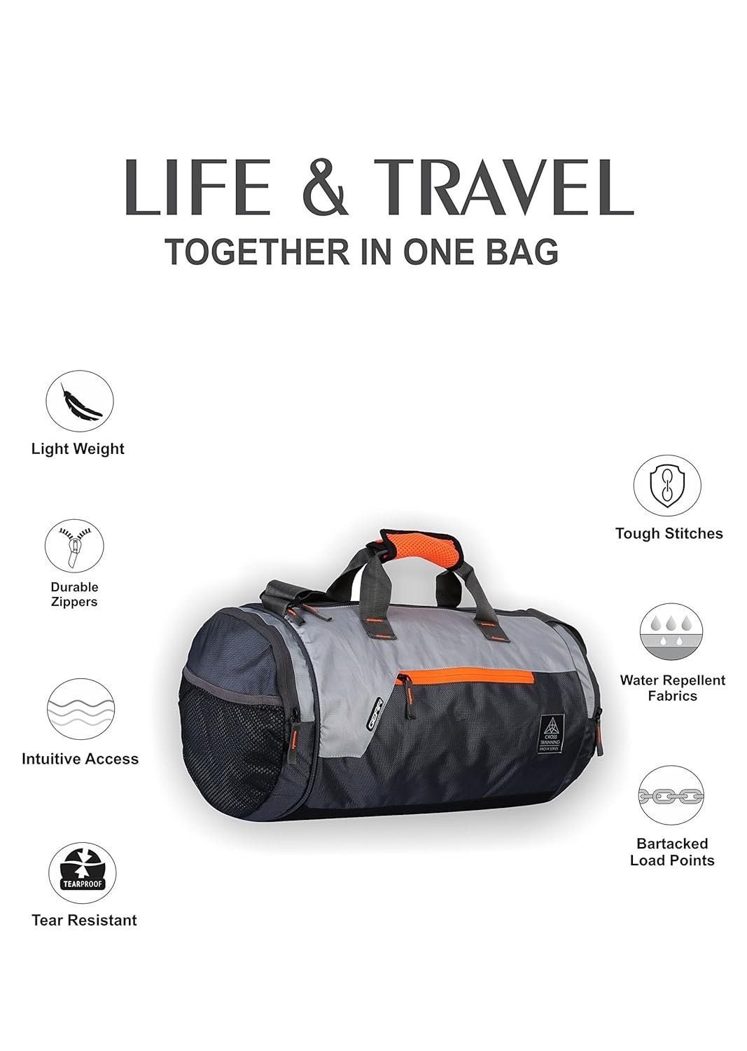 Gear Cross Training Travel Duffle Water Resistant Bag - Image 3
