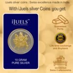 iJuels 999 pure silver sherawali maa Silver coin with 22 kt gold plating