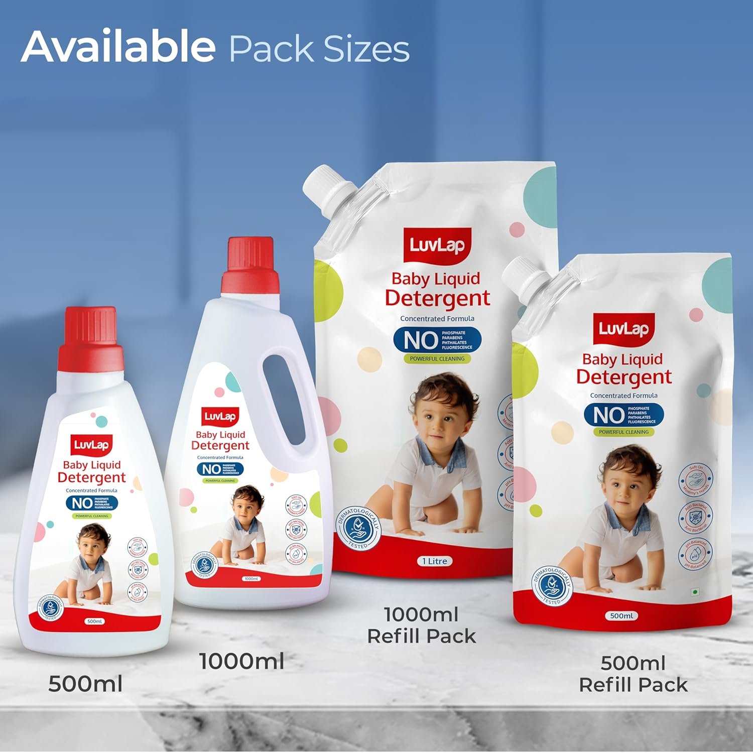 LuvLap Baby Laundry Detergent 1000ml, pH Balanced, No harsh chemicals, Safe for mommy's hands & baby's skin, Anti-Bacterial, Softens clothes & Removes Stains & Odour, Dermatologically tested - Image 6