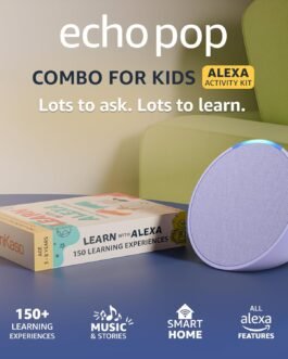 Amazon Echo Pop (Purple) Smart Bluetooth Speaker | Combo for your Kids aged 4+ years with Alexa Activity Kit | Helps in interactive learning, stories, rhymes & hands-free fun | Limited Edition | Alexa for Kids