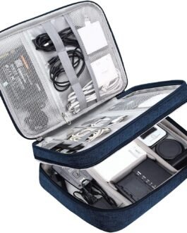 Careflection Electronics Accessories Organizer Bag, Universal Carry Travel Gadget Bag for Cables, Plug and More, Perfect Size Fits for Pad Phone Charger Hard Disk – Dark Blue (Polyester, Pack of 1) Careflection Electronics Accessories Organizer Bag, Universal Carry Travel Gadget Bag for Cables, Plug and More, Perfect Size Fits for Pad Phone Charger Hard Disk – Dark Blue (Polyester, Pack of 1)