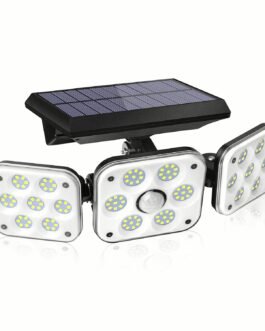 Ohotter Aluminium Outdoor Solar Light, Solar Light With Motion Sensor Ip65 Waterproof 138 Led Outdoor Solar Floodlight 3 Heads For Garden [Energy Class A+++] (1 Pack)