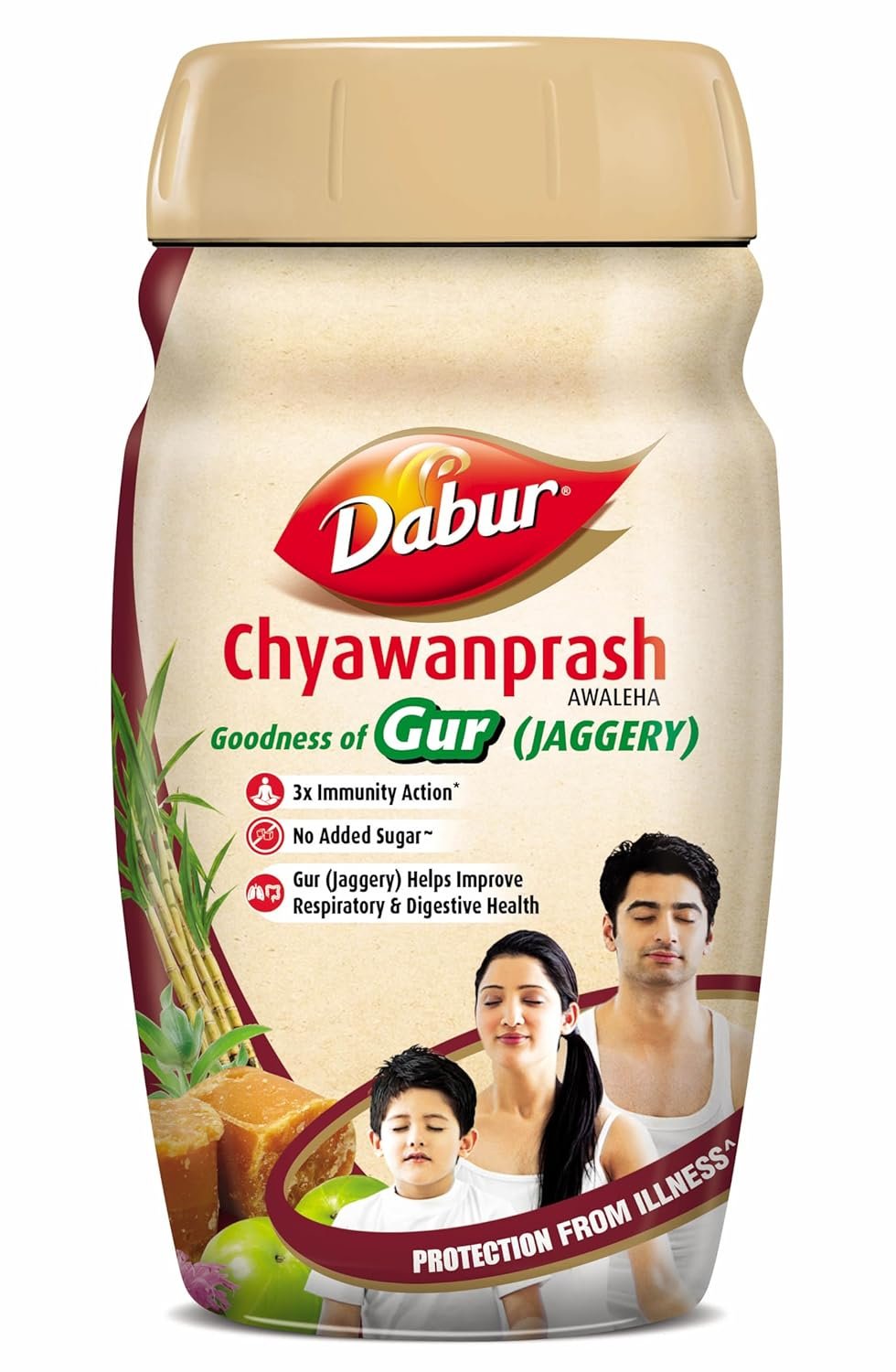 Dabur Chyawanprash Awaleha - 900g | With Goodness of Gur (Jaggery)| 3X Immunity Action | No added Sugar | Helps Improve Digestive & Respiratory Health | With Goodness of 40+ Ayurvedic Herbs