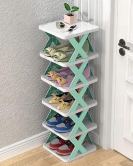 QONETIC 6-Layer Shoe Rack for Home – Stackable & Collapsible Plastic Shoe Organizer Stand | Adjustable Storage Shelf for Footwear, Books & Entryway Use – Multipurpose Space Saver (Corner Design) QONETIC 6-Layer Shoe Rack for Home – Stackable & Collapsible Plastic Shoe Organizer Stand | Adjustable Storage Shelf for Footwear, Books & Entryway Use – Multipurpose Space Saver (Corner Design)