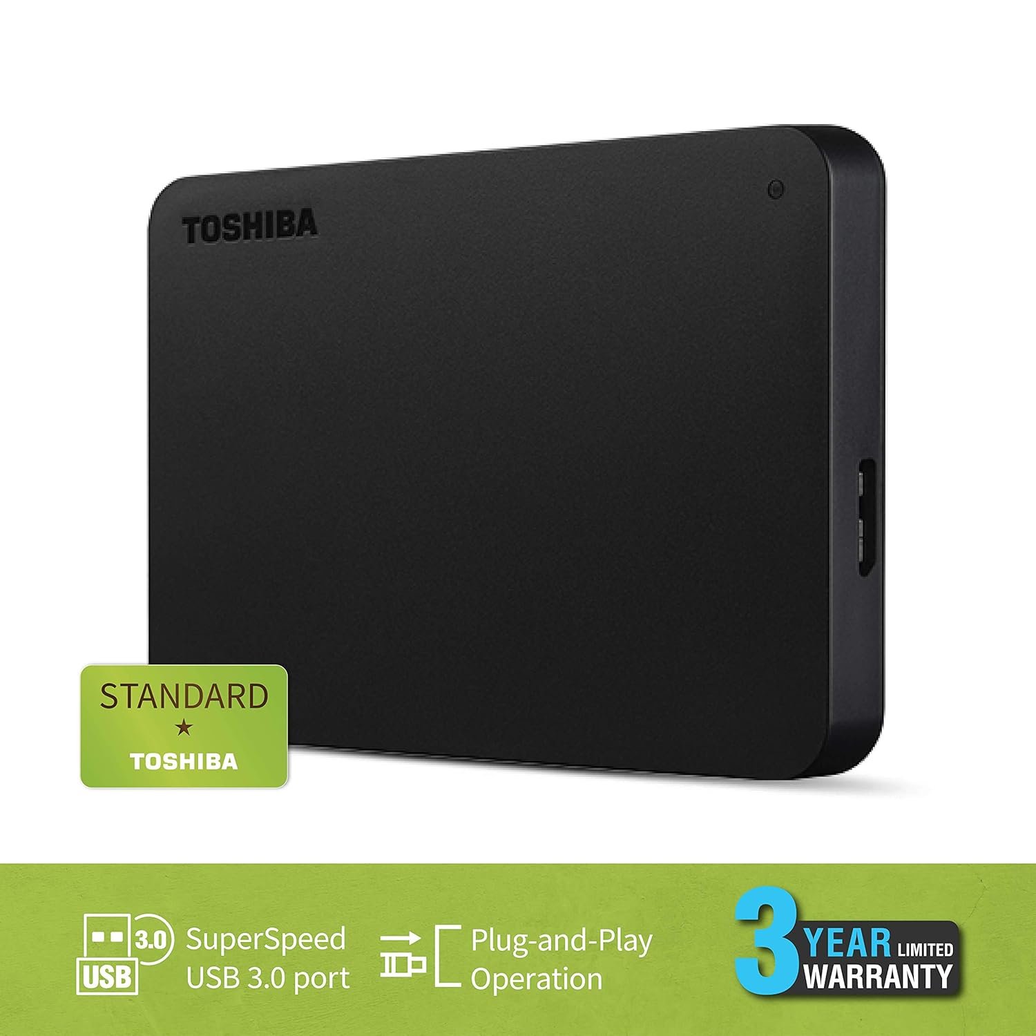 Toshiba Canvio Basics 1TB Portable External HDD - USB 3.2 for PC Laptop Windows and Mac, 3 Years Warranty, External Hard Drive - Black - Image 5