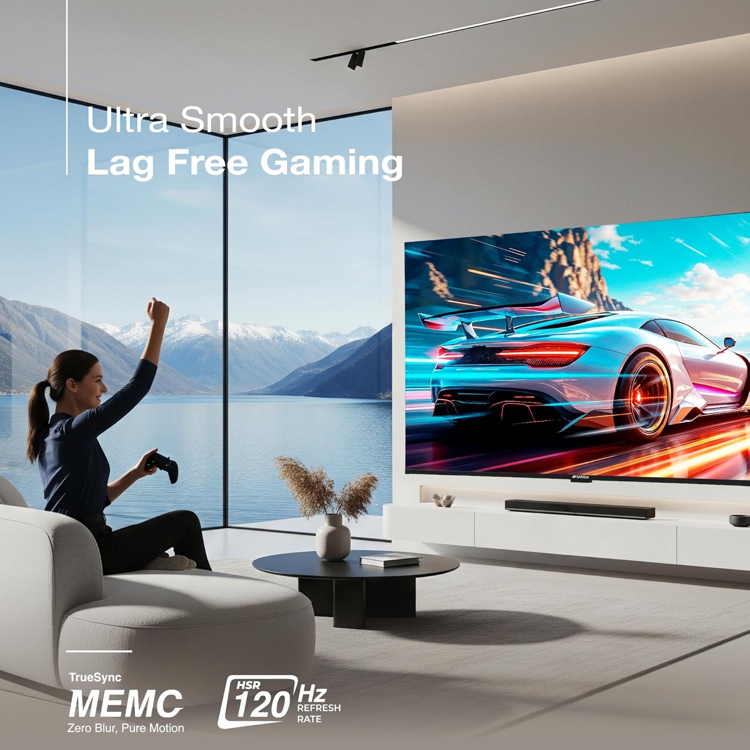 SANSUI 190 cm (75inch) 4K HDR Smart Google |HDR10+, HSR 120 Hz with Dolby Vision, Dolby Atmos & 30W Box Speaker QLED TV JSW75UG23QF (Midnight Black) - Image 10