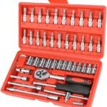 Zaptec 46 Piece 1/4″ Socket Set Goti Pana with Ratchet Wrench For Car, Bike, Cycle Repairing, DIY Projects, Home & Automobile Vehicle Service