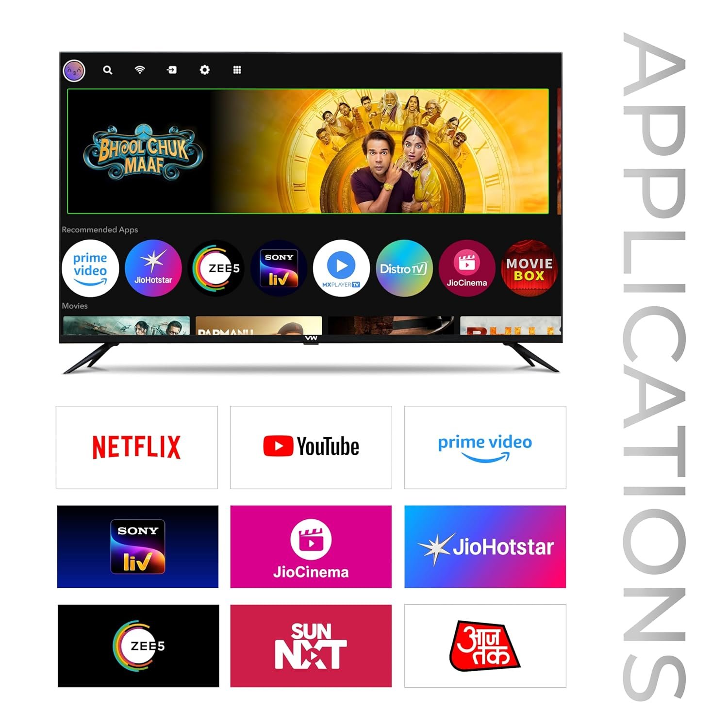 VW 109 cm (43 inches) OptimaX Series Full HD Smart QLED Android TV VW43AQ1 - Image 4