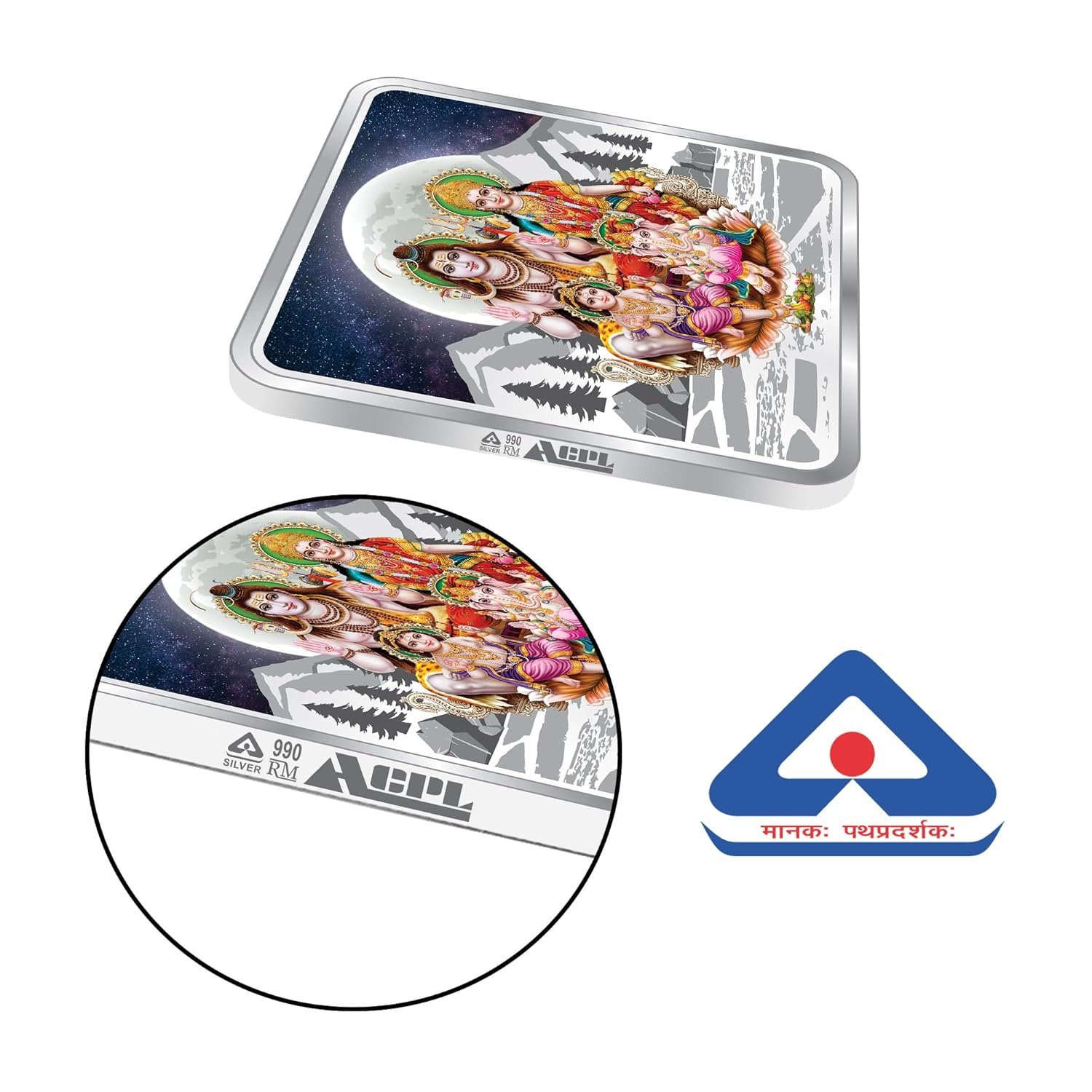 ACPL Silver Coin BIS Hallmarked Shiv Pariwar 999 Pure by ACPL Precious Moments available in 10/20/50/100 gram. - Image 4