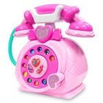 VGRASSP Classic Dial Receiver Simulation Telephone Toy for Kids – Rotating Number Dial with Calling Sound Effect – Storytelling Toy Phone Accompanied with Lights – Color As Per Stock