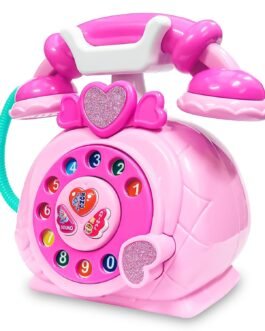 VGRASSP Classic Dial Receiver Simulation Telephone Toy for Kids – Rotating Number Dial with Calling Sound Effect – Storytelling Toy Phone Accompanied with Lights – Color As Per Stock VGRASSP Classic Dial Receiver Simulation Telephone Toy for Kids – Rotating Number Dial with Calling Sound Effect – Storytelling Toy Phone Accompanied with Lights – Color As Per Stock