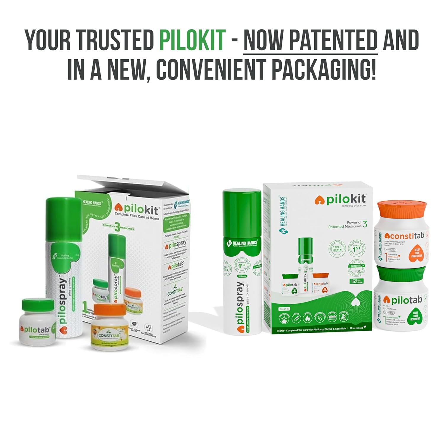 Healing Hands PiloKit Complete Piles Care Kit – 15 Days, Kit includes PiloSpray + PiloTab + ConstiTab, Patented Plant Based Piles Solution, Clinically Proven, Herbal & Natural Piles Care - Image 3