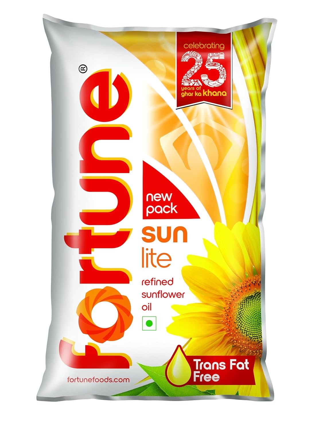 Fortune Sunlite Refined Sunflower Oil, 870gm/800gm Pouch (Weight May Vary)