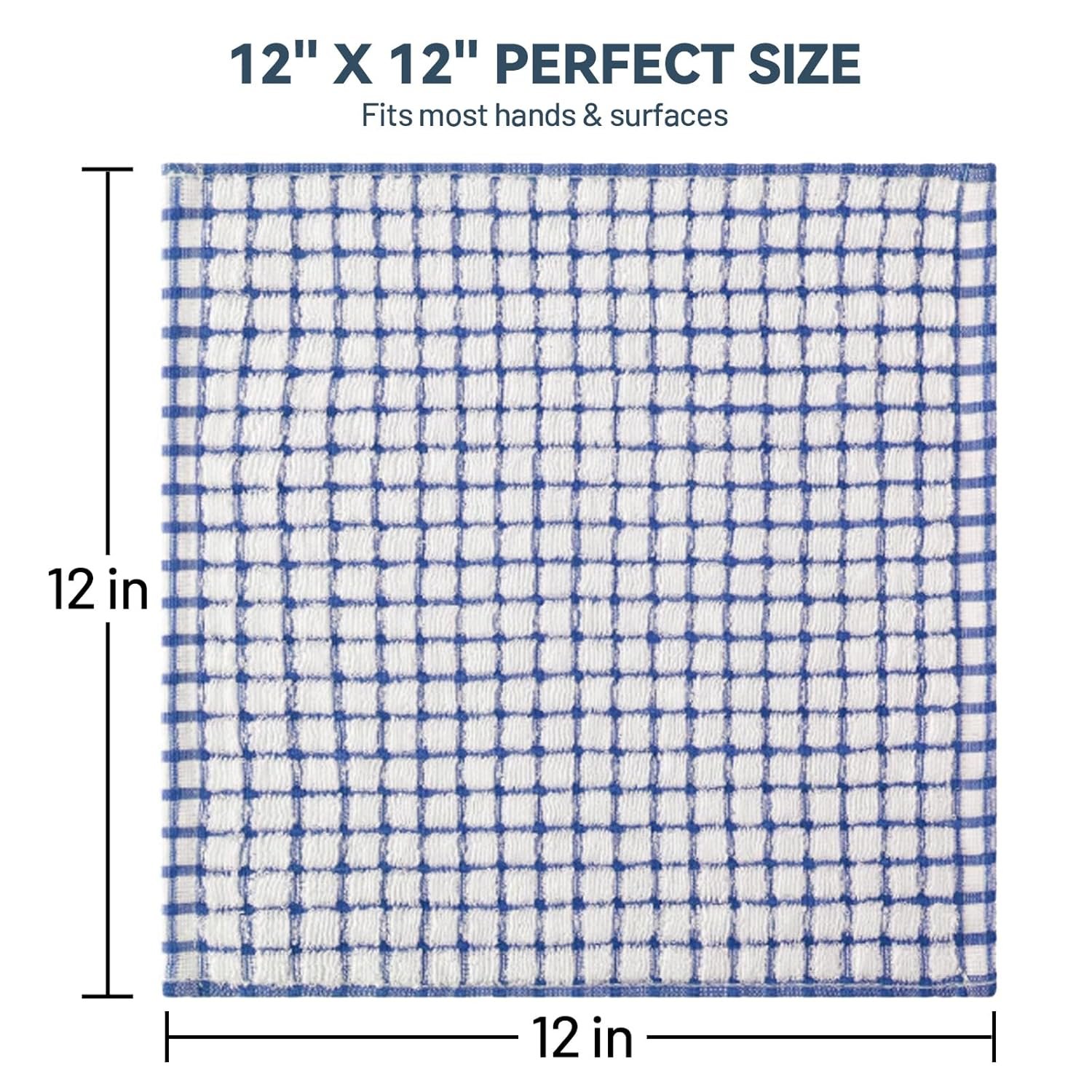 Egles Kitchen Dishcloths 12pcs 11x12 Inches Bulk Cotton Kitchen Dish Cloths Scrubbing Wash Cloths Sets (Mix Color) - Image 2