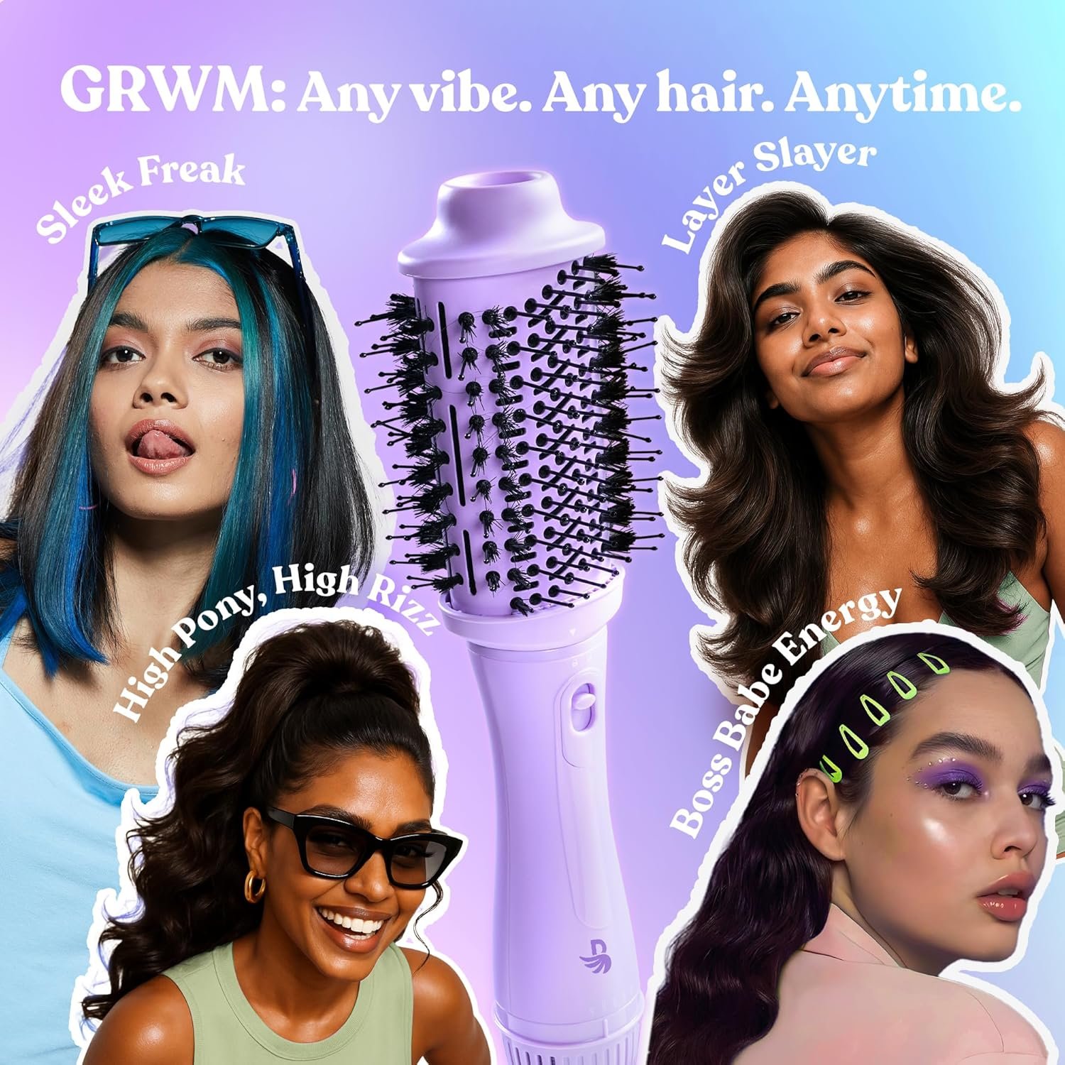 BOMBAE Hairess lonic 3-in-1 Hot Air Brush Dryer, Curl, Volumizer & Straightener | 1200W Power, Ceramic-Coated, 360° Airflow & Cool Shot for Frizz-Free Styling - Image 4