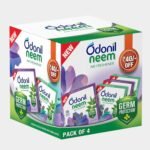 Odonil Bathroom & Toilet Air Freshener Neem Mixed Fragrance Blocks – 192g (48g, Pack of 4) | Fragrances- Jasmine, Lavender, | Long Lasting Fragrance | Lasts upto 30 days | Germ Protection