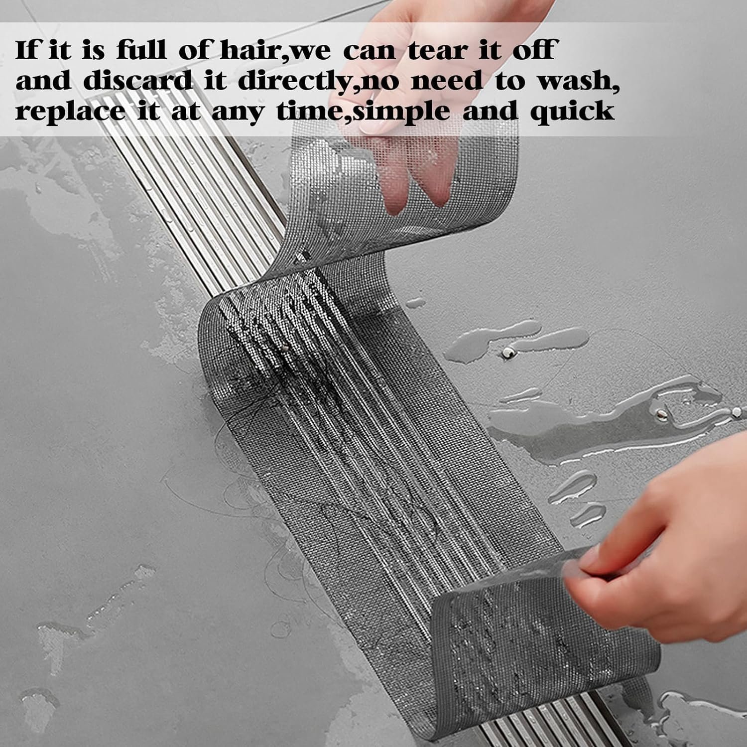 Rushwak Self Adhesive Mesh Roll for Bathroom Drain Kitchen Sink Strainer Disposable Hair Catcher Shower Drain Mesh Stickers Cuttable PVC Mesh Shower Drain Cover Hair Catcher for Any Length (12cm x 4m) - Image 8