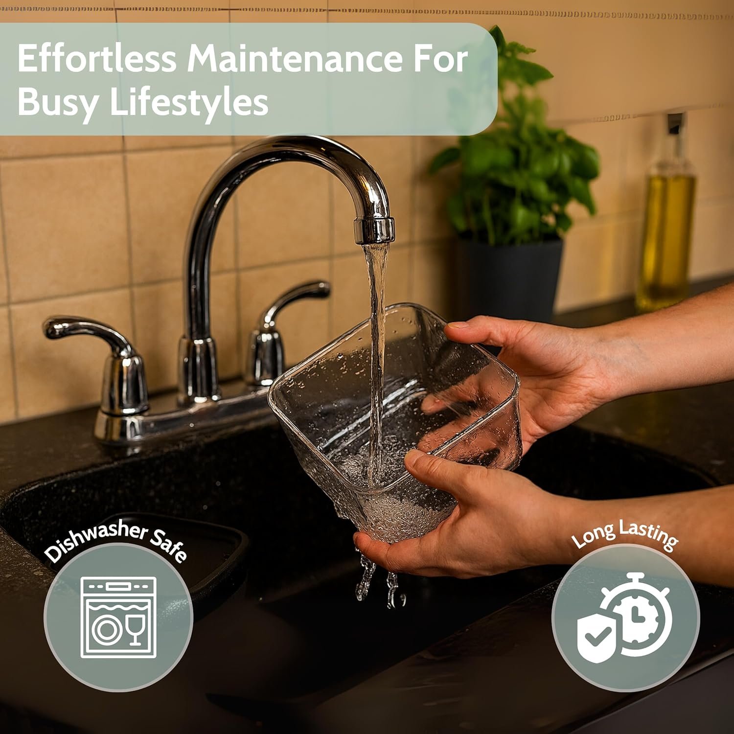 Clazkit Air Tight Modular Containers Storage Set For Kitchen, Pantry Organization, Bpa-Free, Dishwasher Safe (Pack Of 6, Black, 500 ml, Plastic) - Image 6