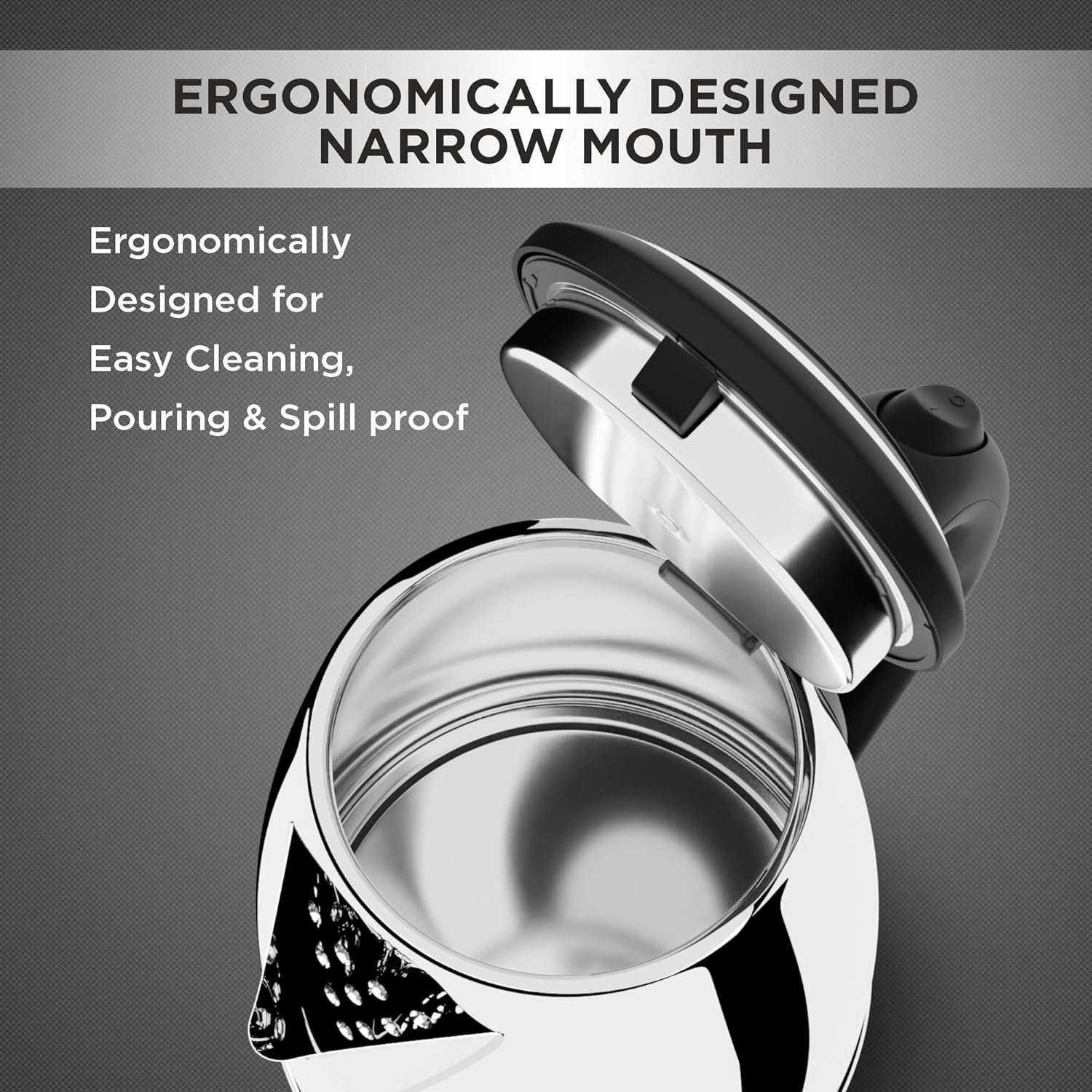 Butterfly EKN 1.5 Litre Stainless Steel Electric Kettle | 1500 W | 360� Swivel Power Base | Auto Shut Off | For Hot Water, Tea, Coffee, Noodles | Dry Boil Protection | - Image 3