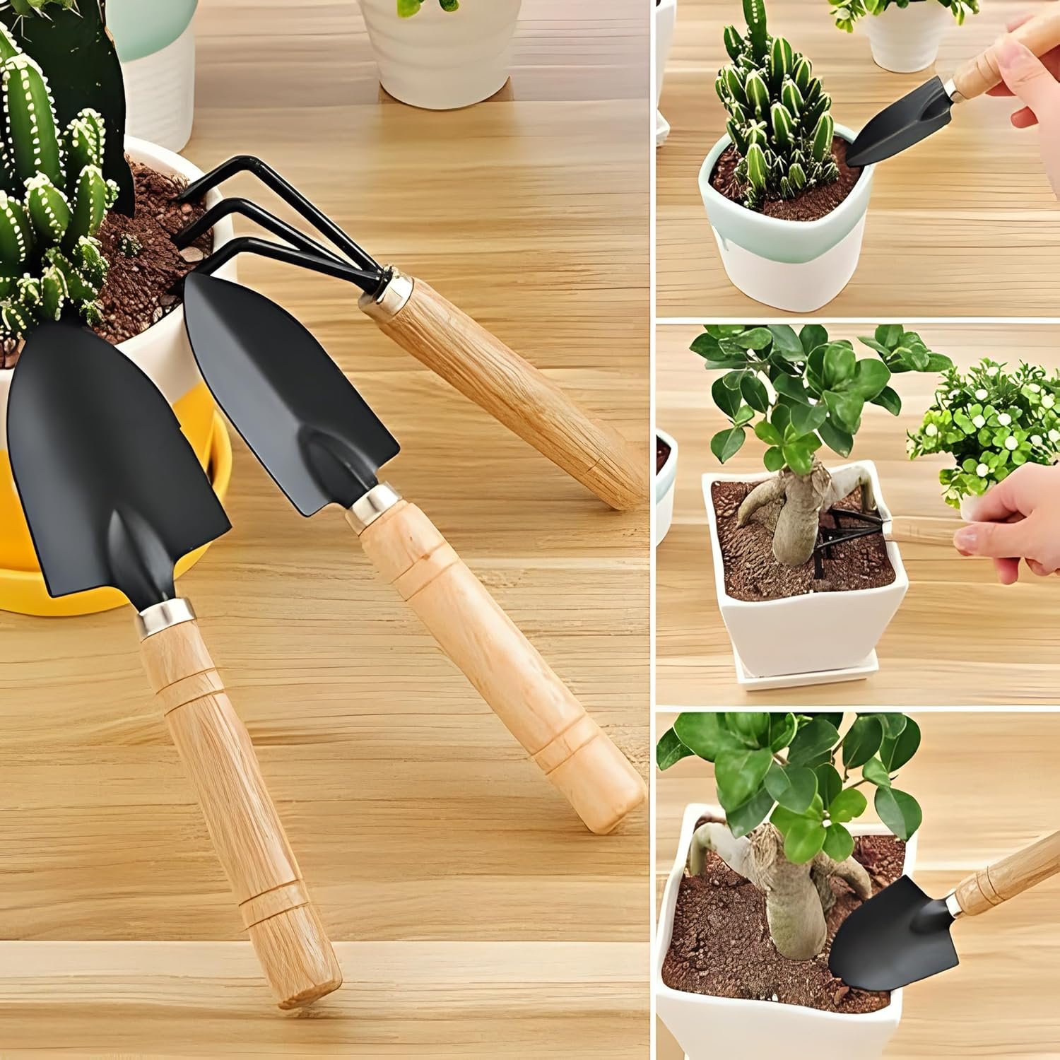Oblivion 3 Pcs Gardening Tool Set, Hand Tool Kit for Home Gardening, Small Sized Hand Cultivator, Small Trowel & Garden Fork, Perfectly Sized for Kids, Ideal for Home Gardening, Flower Pot and Lawn - Image 5