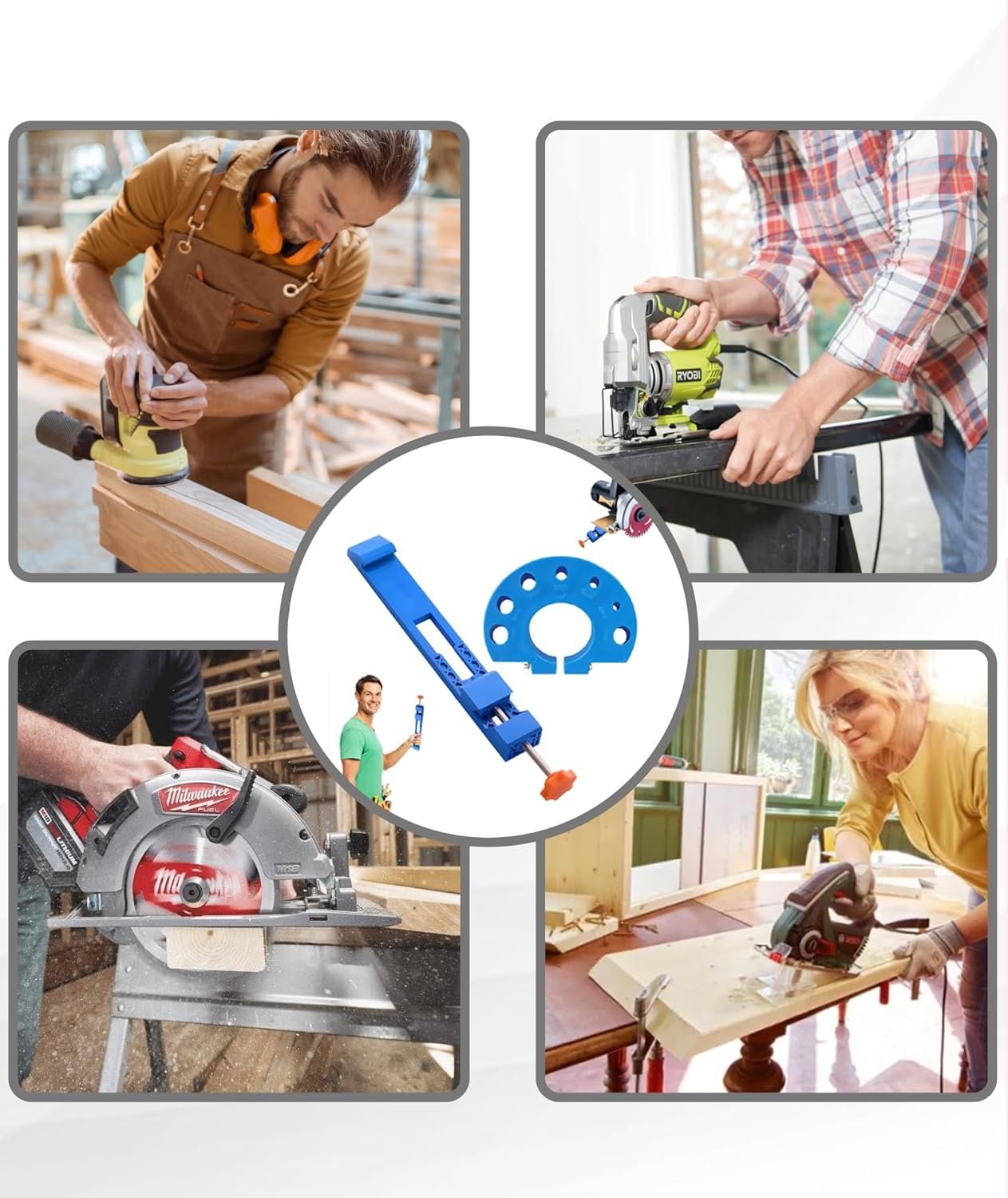 2Pcs Wood Working Tools, Clamp Circular Saw Guide, Adjustable Cutting Machine Base for Precision Woodworking and DIY Projects - Image 5