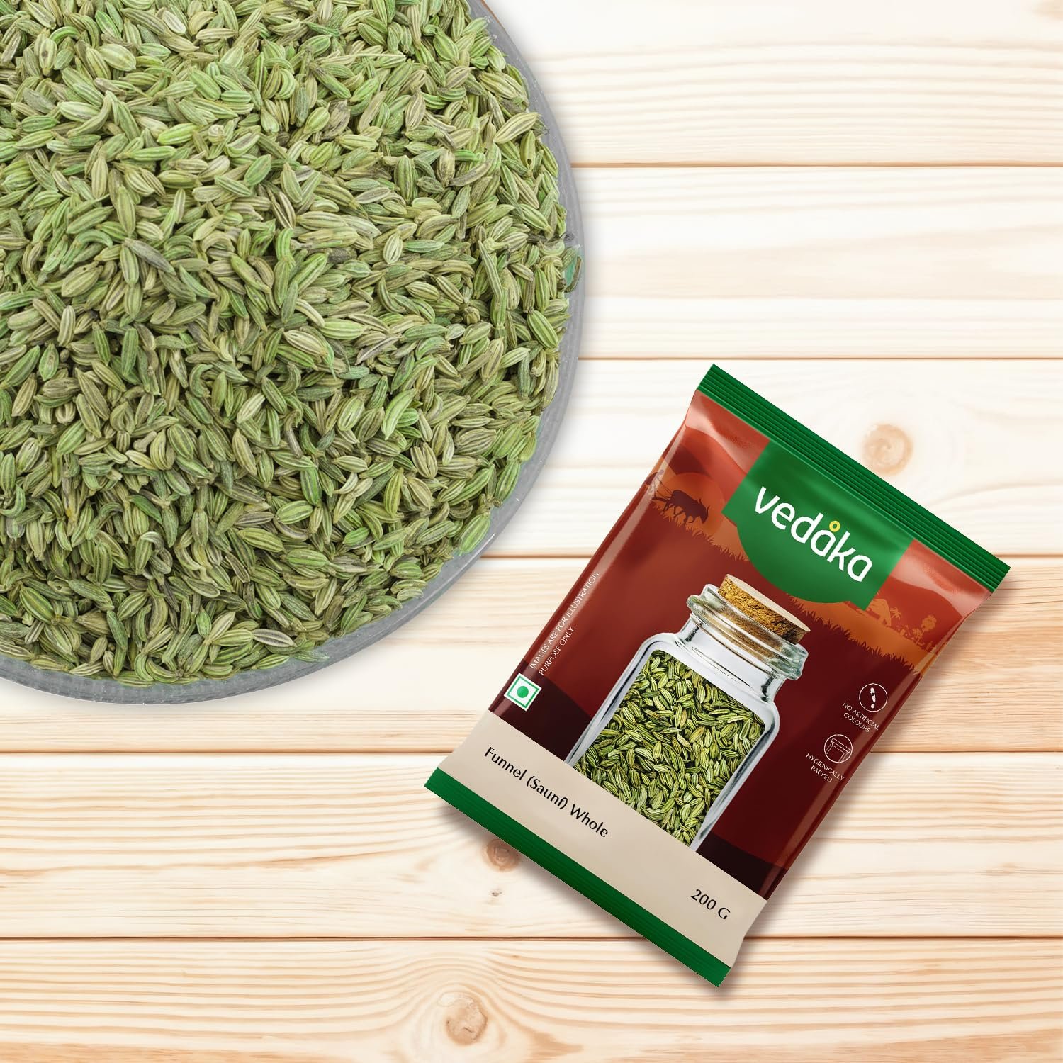 Amazon Brand - Vedaka Fennel Whole | 200 G | Saunf | No Added Colours or Preservatives - Image 6