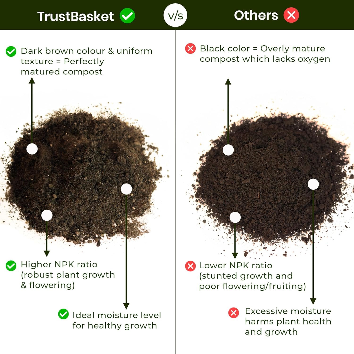 TrustBasket Vermicompost 5kg 100% Natural Organic Fertilizer for Plants | Nutrient-Rich Compost for Home Garden | Improves Plant Health, Water Retention & Soil Quality | Ideal for All Gardening Needs - Image 2