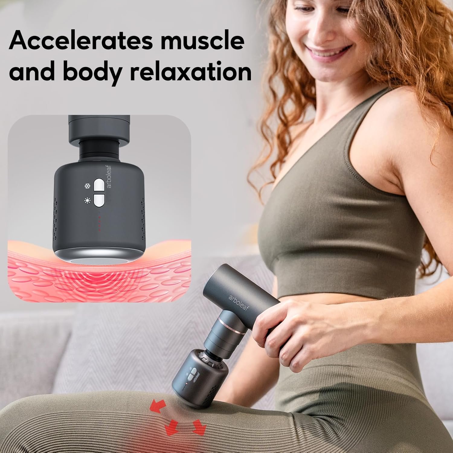 arboleaf Mini Massage Gun with Heat and Cold, Percussion Deep Tissues Muscle Massager, Full-Metal Travel Massage Gun, Portable Handheld Massager for Office Gifts for Him, Home, Athletes - Image 3