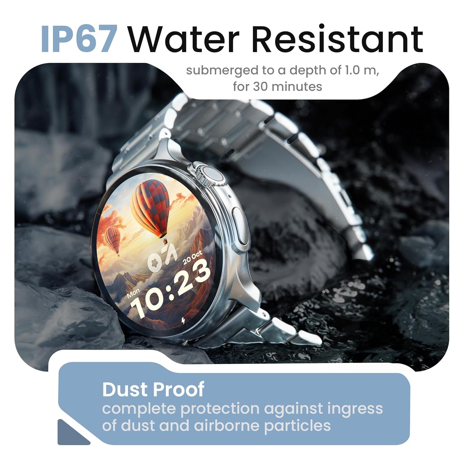 Boult GOBOULT Newly Launched Crown R Pro Smart Watch 1.43''HD AMOLED,Bluetooth Calling,Working Crown,Zinc Alloy Frame,600 Nits Brightness,AI Voice Assistant,SpO2 Monitoring,120,Sports Mode (Chrome) - Image 9