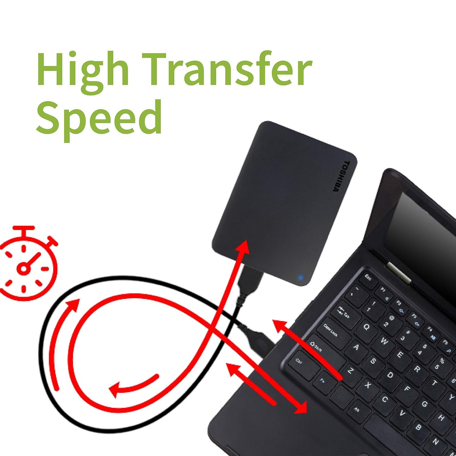 Toshiba Canvio Basics 1TB Portable External HDD - USB 3.2 for PC Laptop Windows and Mac, 3 Years Warranty, External Hard Drive - Black - Image 3