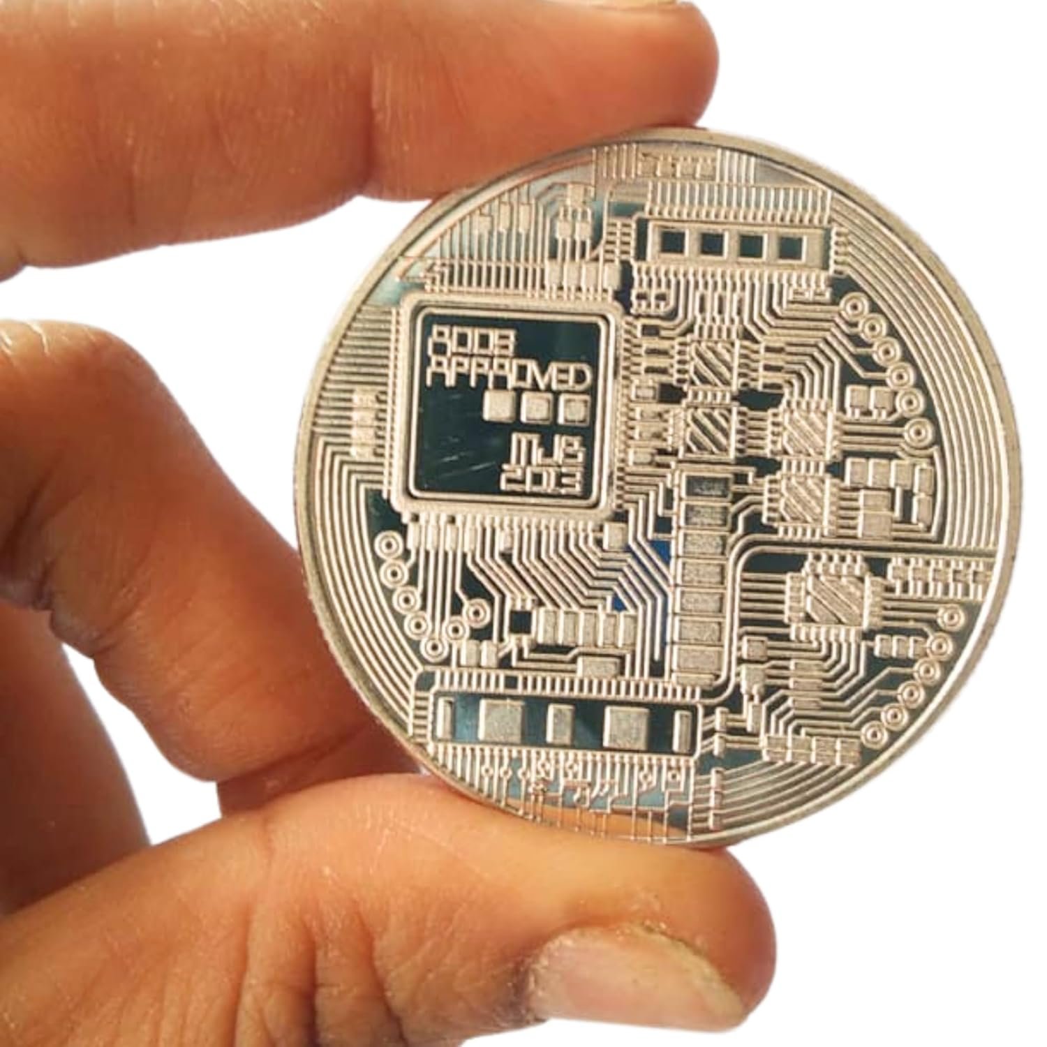 Craftbia Shining Silver and Gold Metal BTC Bitcoin Coin - Special Edition Metal Coin with Gold Plating | 32g | 40mm | Includes Acrylic Case - Image 2