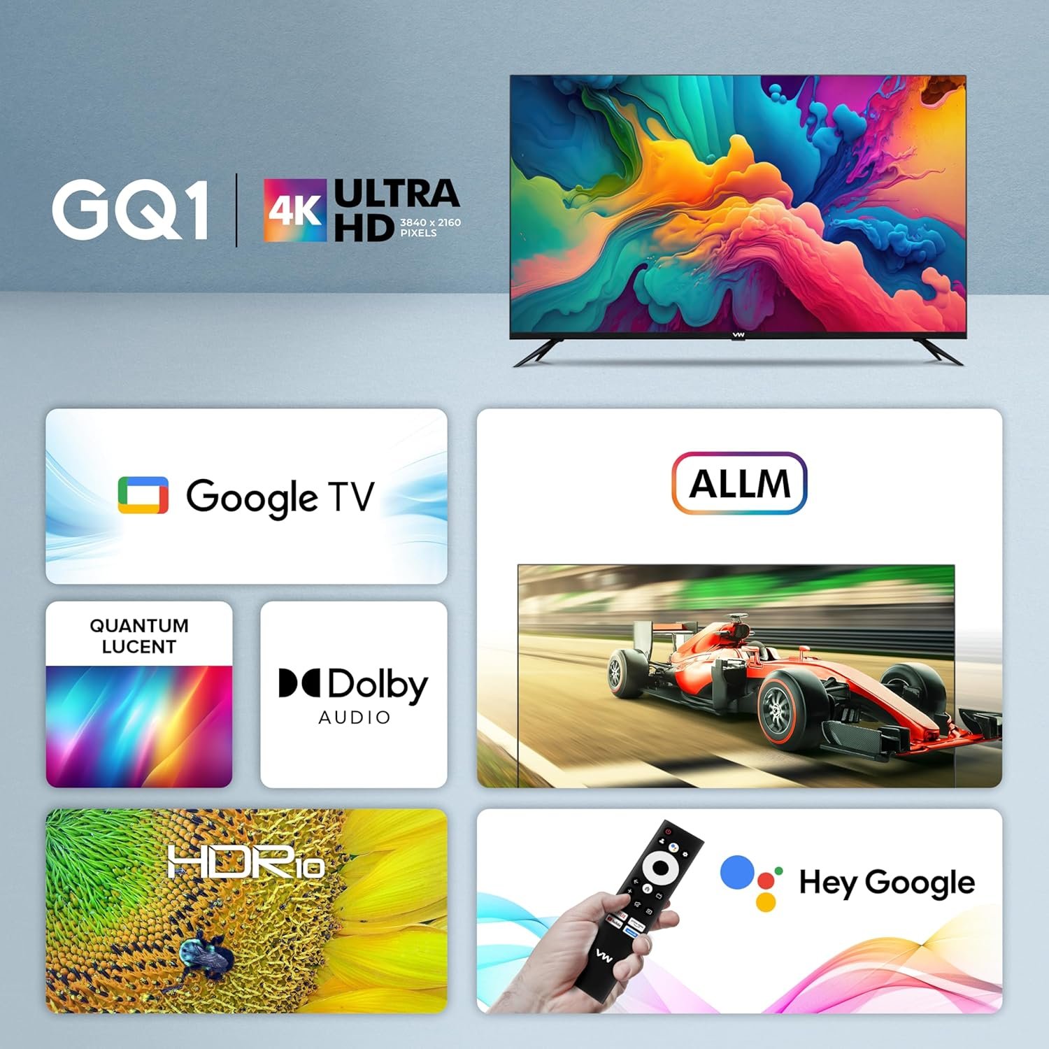 VW 109 cm (43 inches) Pro Series 4K Ultra HD Smart QLED Google TV VW43GQ1 - Image 3