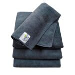 SOFTSPUN Microfiber Cloth – 4 pcs – 40×40 cms – 340 GSM Grey! Thick Lint & Streak-Free Multipurpose Cloths – Automotive Microfibre Towels for Car Bike Cleaning Polishing Washing & Detailing.
