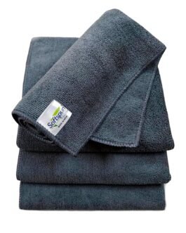 SOFTSPUN Microfiber Cloth – 4 pcs – 40×40 cms – 340 GSM Grey! Thick Lint & Streak-Free Multipurpose Cloths – Automotive Microfibre Towels for Car Bike Cleaning Polishing Washing & Detailing.