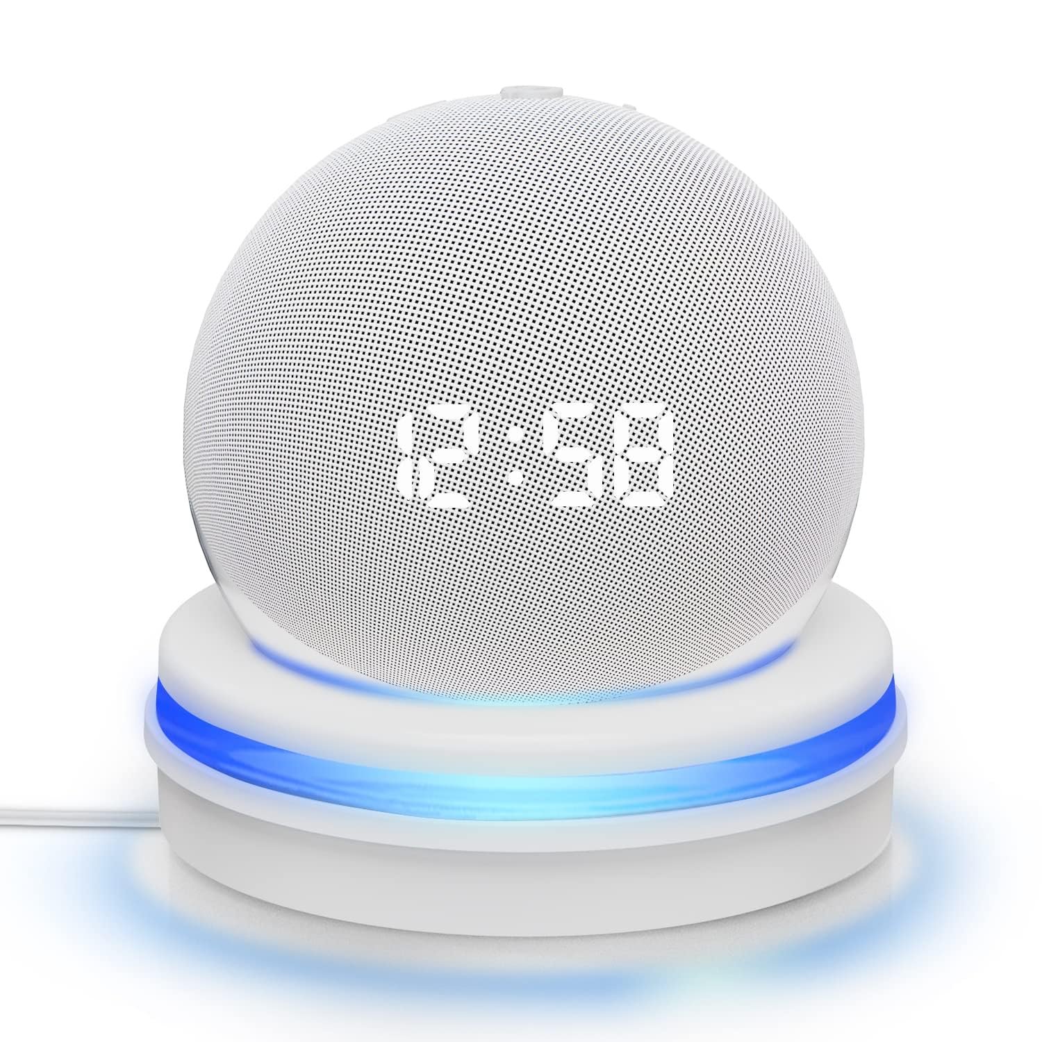 JERN Echo Dot Table Holder, Light Guide Mount Bracket, Built-in Cable Management Dot Accessories, Space-Saving Dot 4th Gen Desktop Stand, Table Stand Holder for Echo Dot 4th Gen (White) - Image 2