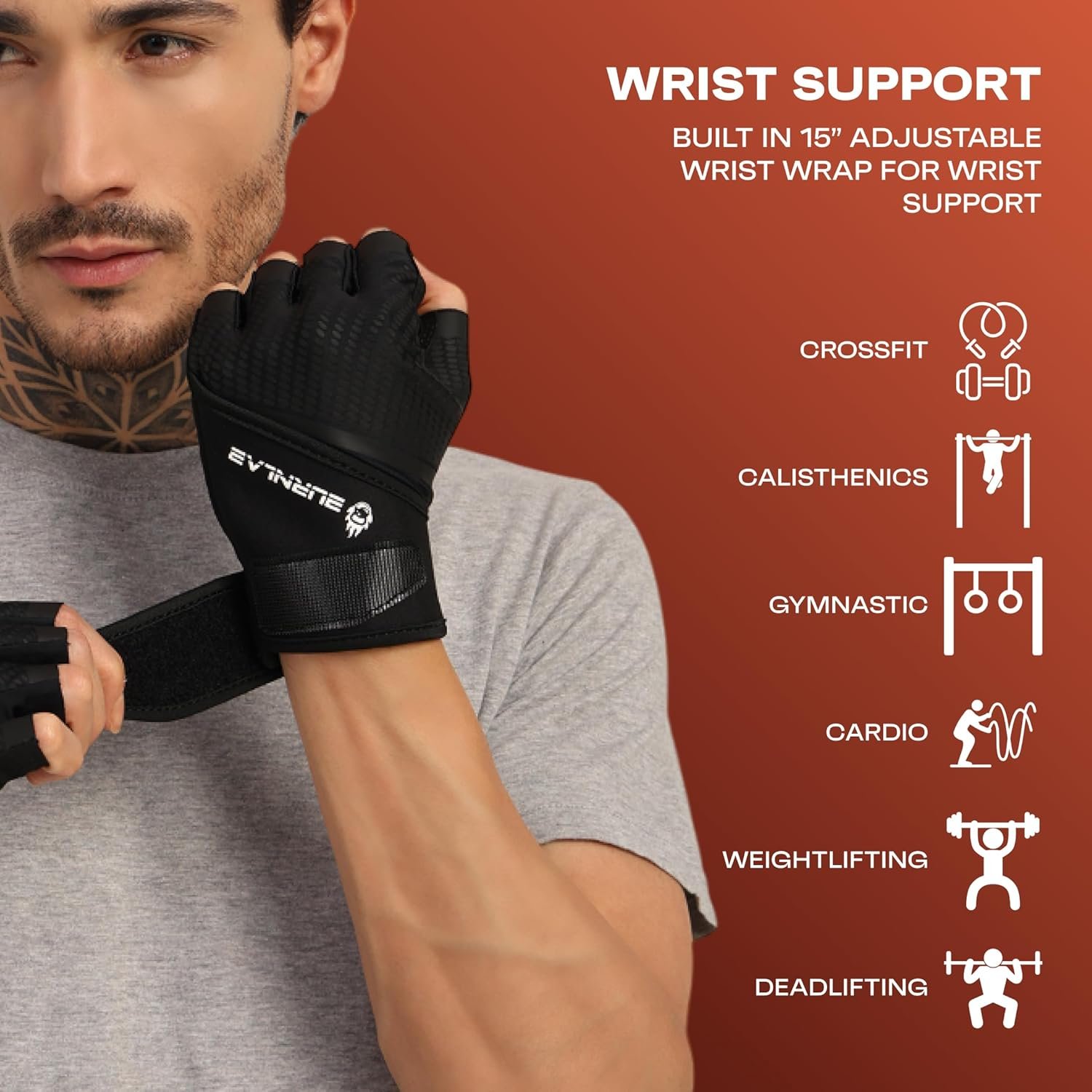 BURNLAB Flex Wirst Support Gym Gloves for Men and Women - Ideal for Weightlifting, Cycling, Crossfit, Offers Good Grip and Soft Padding (Black & Red, M) - Image 2
