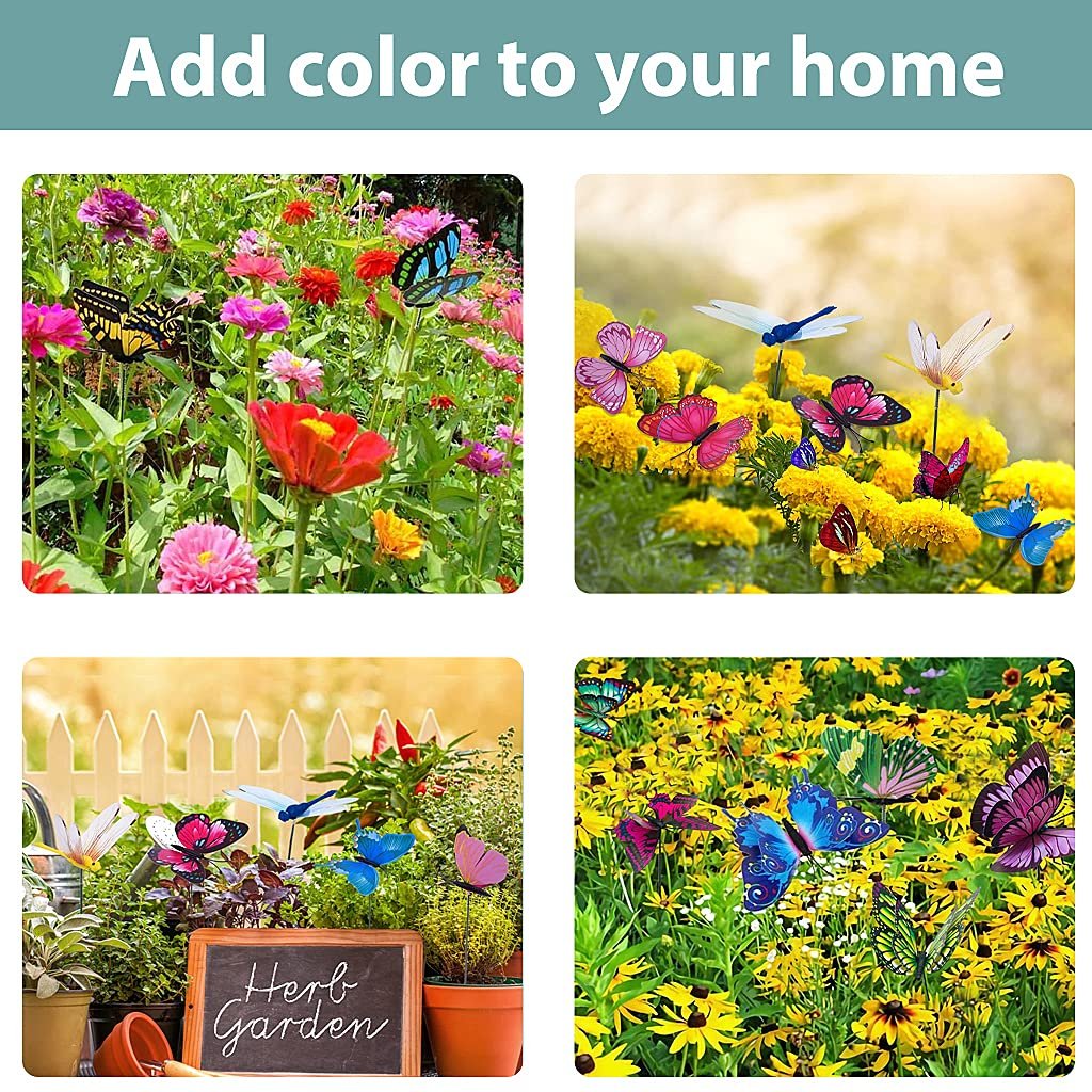 Magideal� Colorful Flying Butterfly On Stick Model Home Garden Lawn Ornament 7X5.5Cm - Image 7