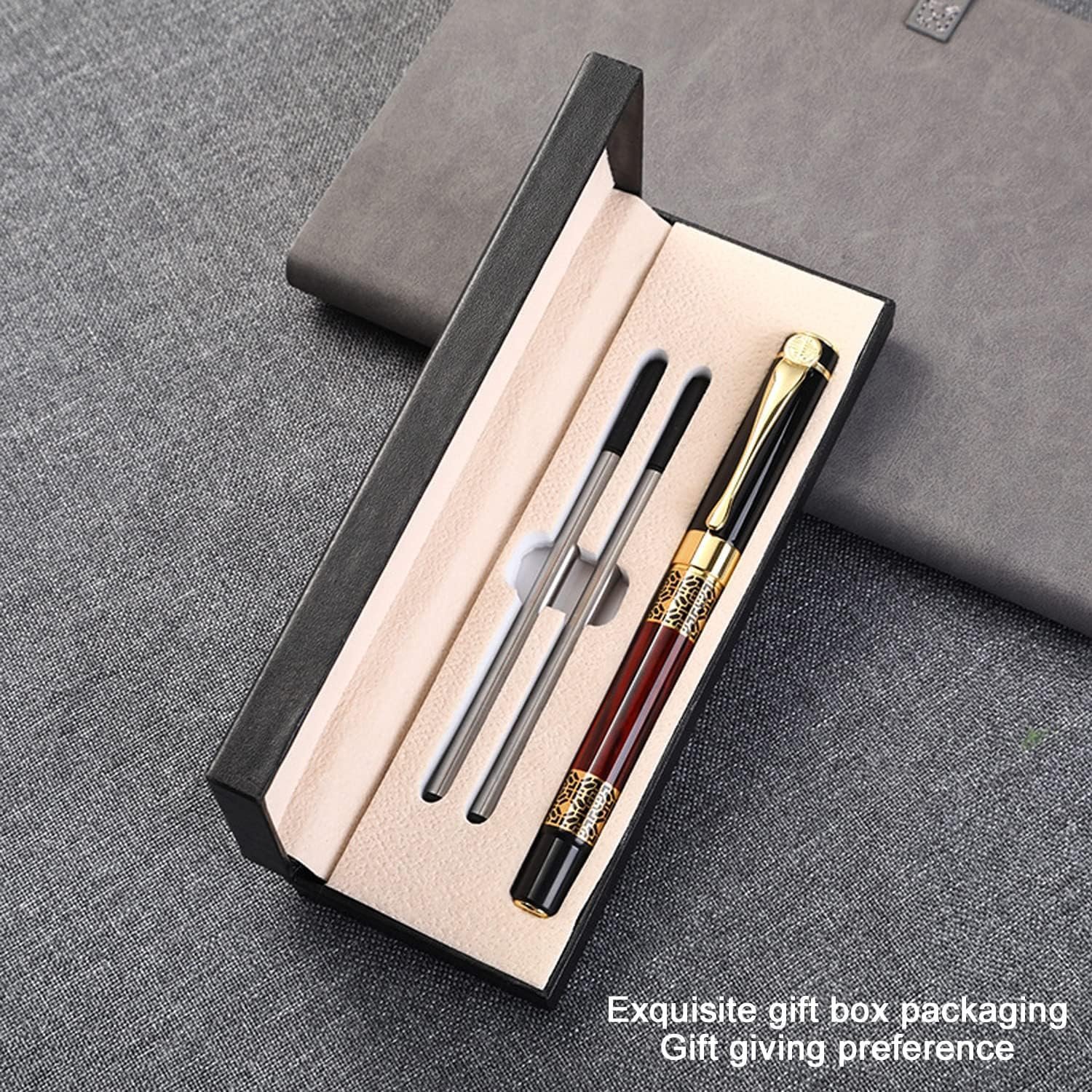 Krifa Enterprise Ballpoint Pen Black Refill,Business pens,Luxury Pen,Best Ball Gift Set for Men & Women Professional Executive,Office,Nice Pens Classy Gift Box… (Red) - Image 7