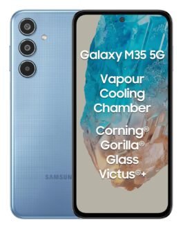 Samsung Galaxy M35 5G (DayBreak Blue,8GB RAM,128GB Storage)| Corning Gorilla Glass Victus+| AnTuTu Score 595K+| Vapour Cooling Chamber| 6000mAh Battery| 120Hz Super AMOLED Display| AI| Without Charger Samsung Galaxy M35 5G (DayBreak Blue,8GB RAM,128GB Storage)| Corning Gorilla Glass Victus+| AnTuTu Score 595K+| Vapour Cooling Chamber| 6000mAh Battery| 120Hz Super AMOLED Display| AI| Without Charger