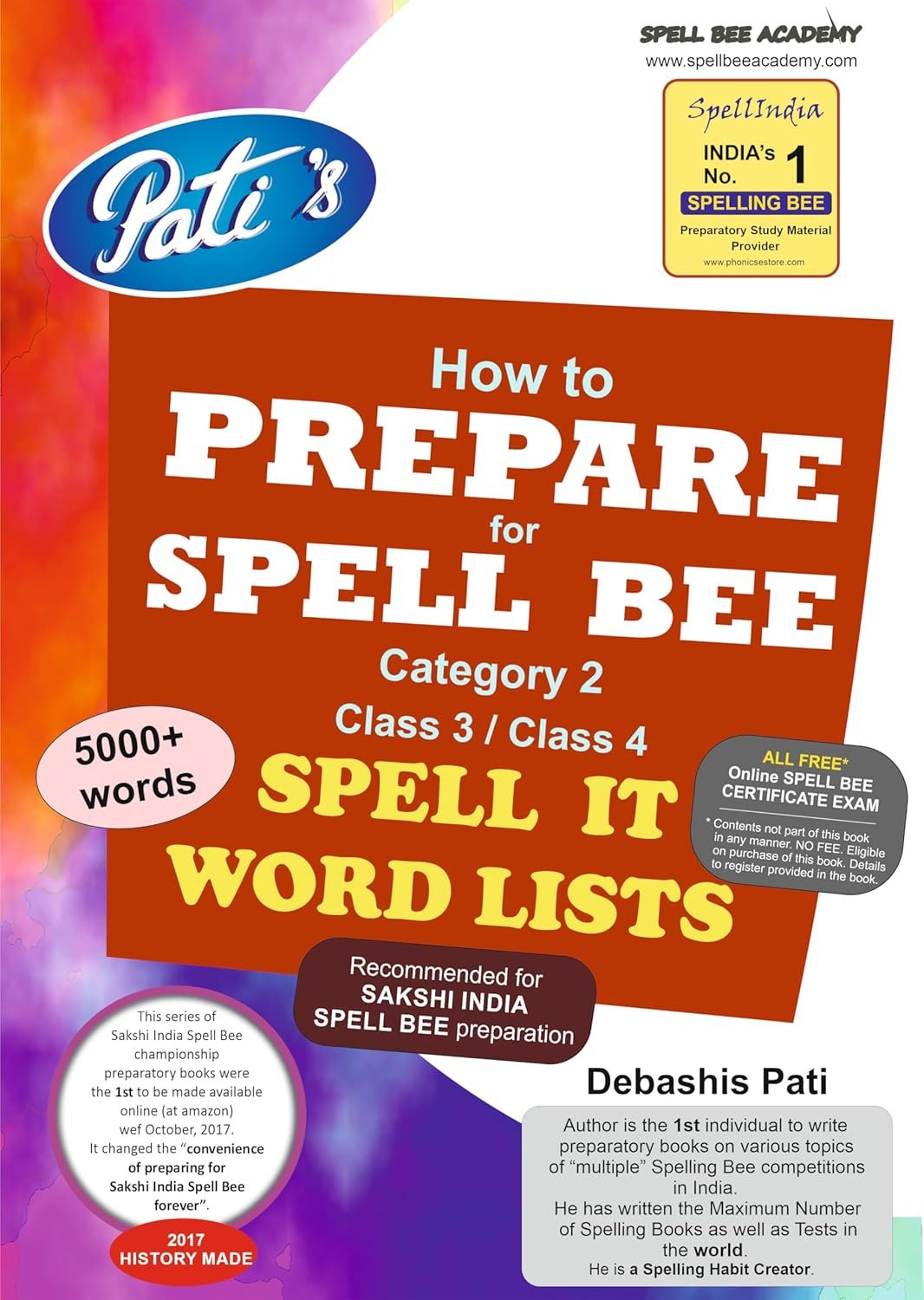 Word List Book To Prepare For Sakshi India Spell Bee Exam - Category 2 - Classes 3/4 From Spell India . Has 1000+ "Word List" Only . Children Friendly "Easy-2-Turn" & "Very Strong" Wiro Binding