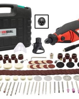 UniQual 140pcs Universal Chuck Rotary Tool Kit Die Grinder with Superior Accessories |Flexible Shaft|Drill Locator|Safety Shield|Cutting|Drilling|Engraving| Industrial and DIY with 6 months warranty UniQual 140pcs Universal Chuck Rotary Tool Kit Die Grinder with Superior Accessories |Flexible Shaft|Drill Locator|Safety Shield|Cutting|Drilling|Engraving| Industrial and DIY with 6 months warranty