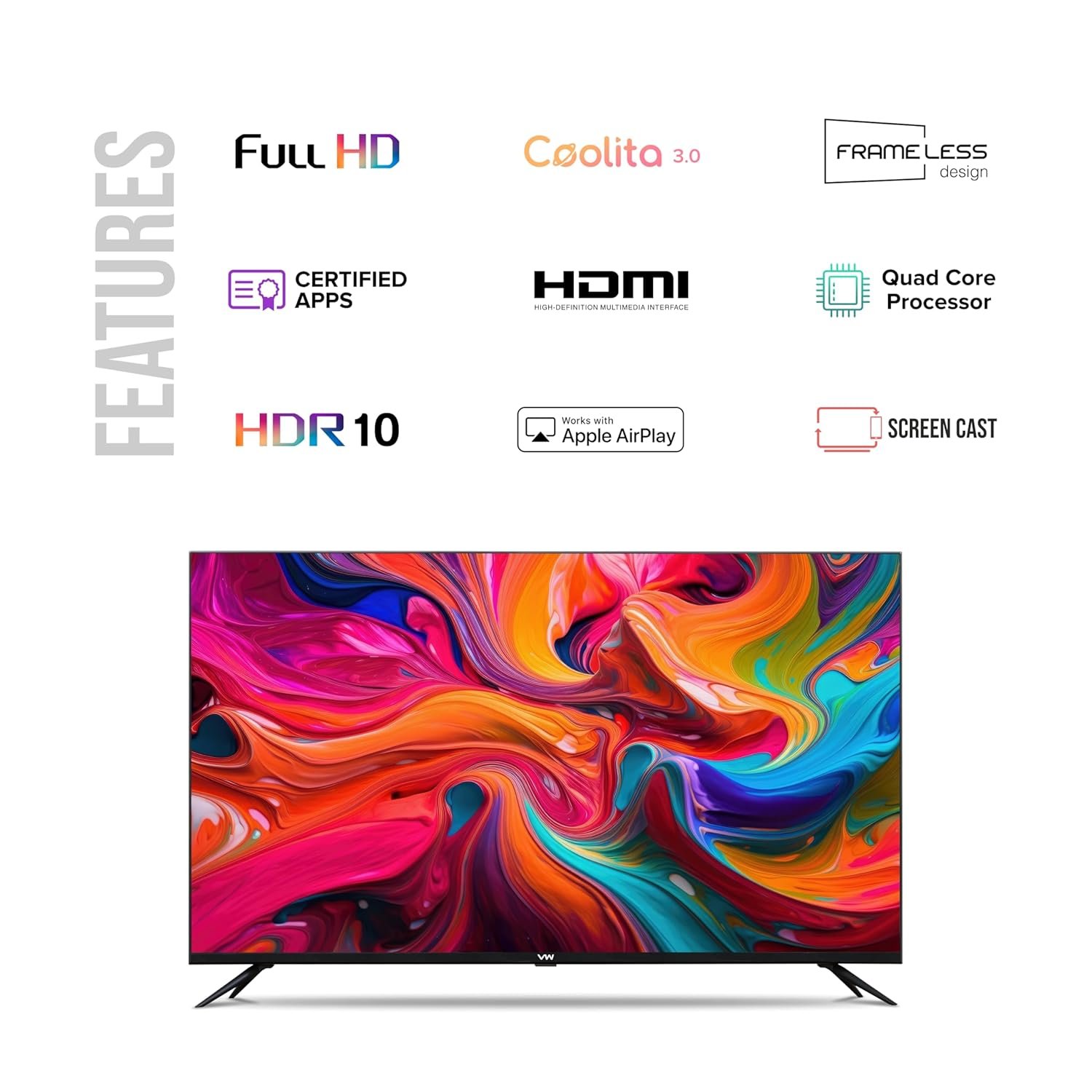 VW 109 cm (43 inches) Linux Frameless Series Full HD Smart LED TV VW43C3 - Image 2